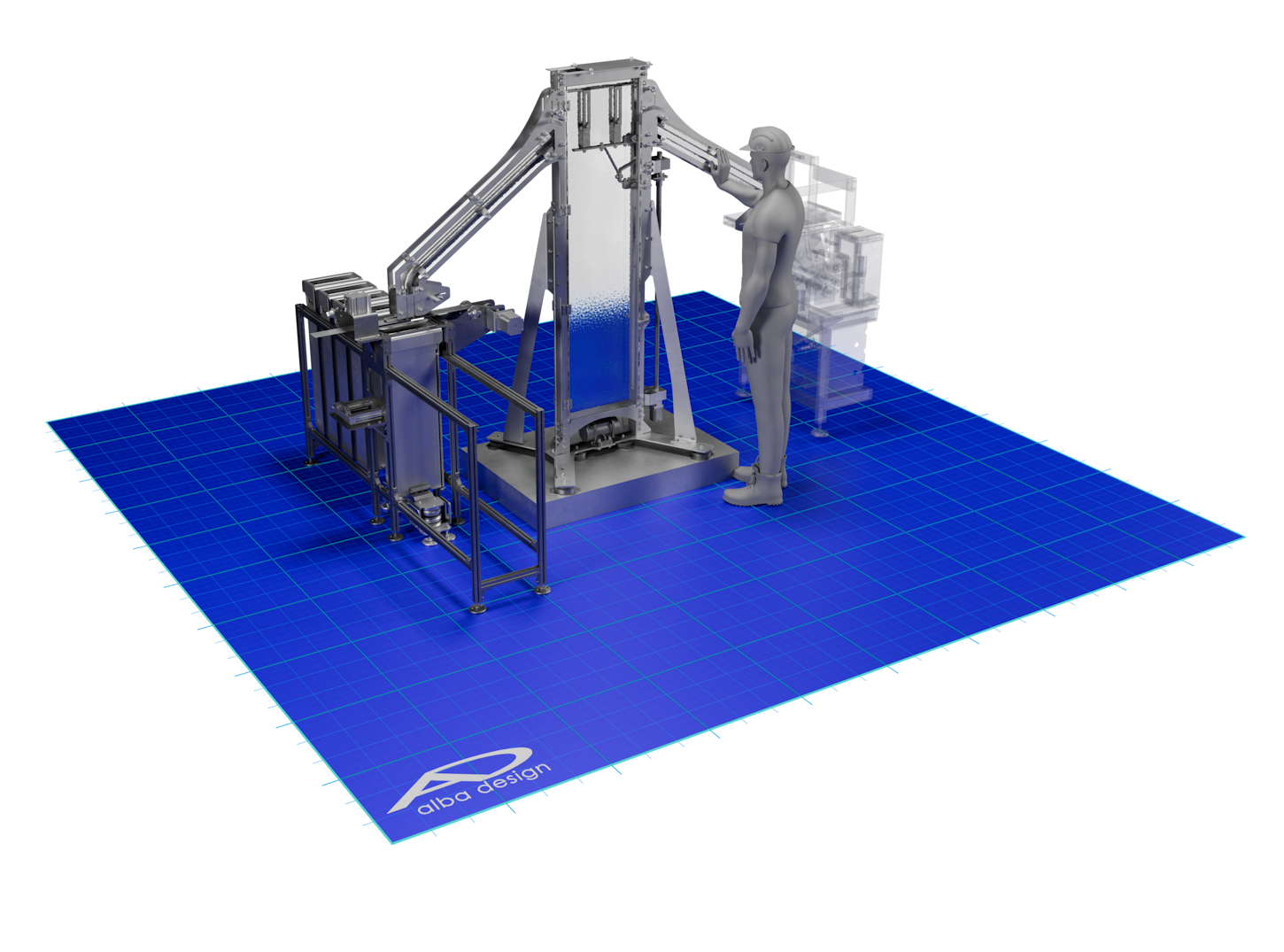 Stäbchen Anlage 3D Rendering