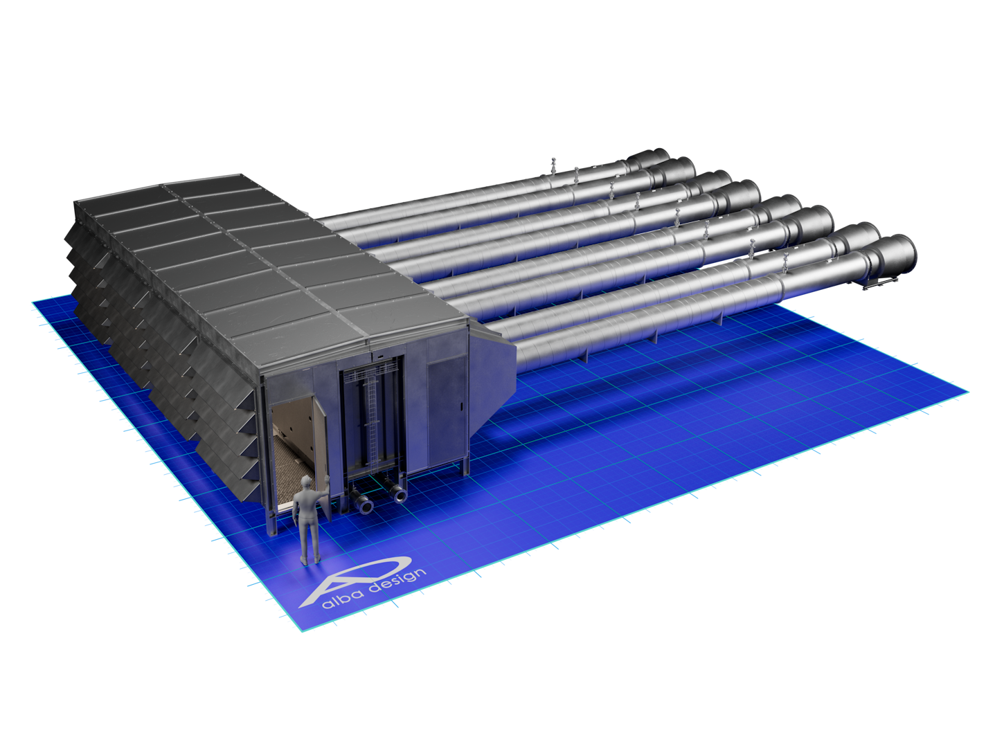 Climeworks CO2 Reduktion 3D Rendering